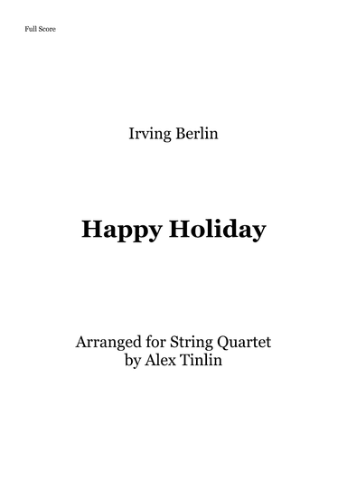 Happy Holiday (arr. Alex Tinlin)