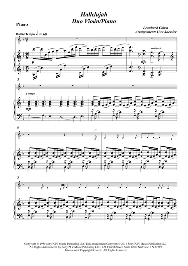 Hallelujah (arr. Uwe Roessler / Rössler / Rassler)