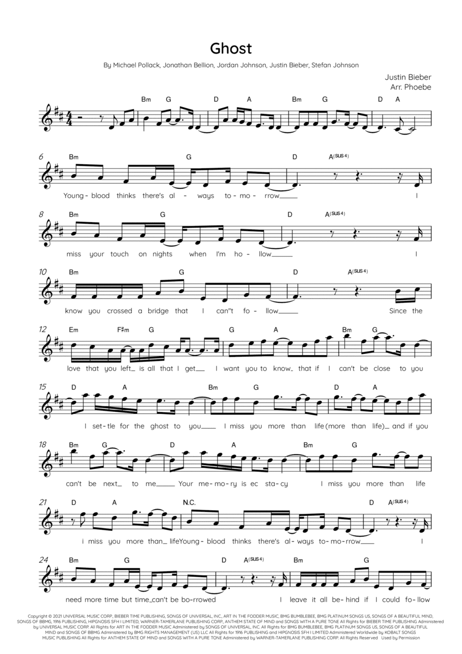 Ghost (arr. Arr. Phoebe)