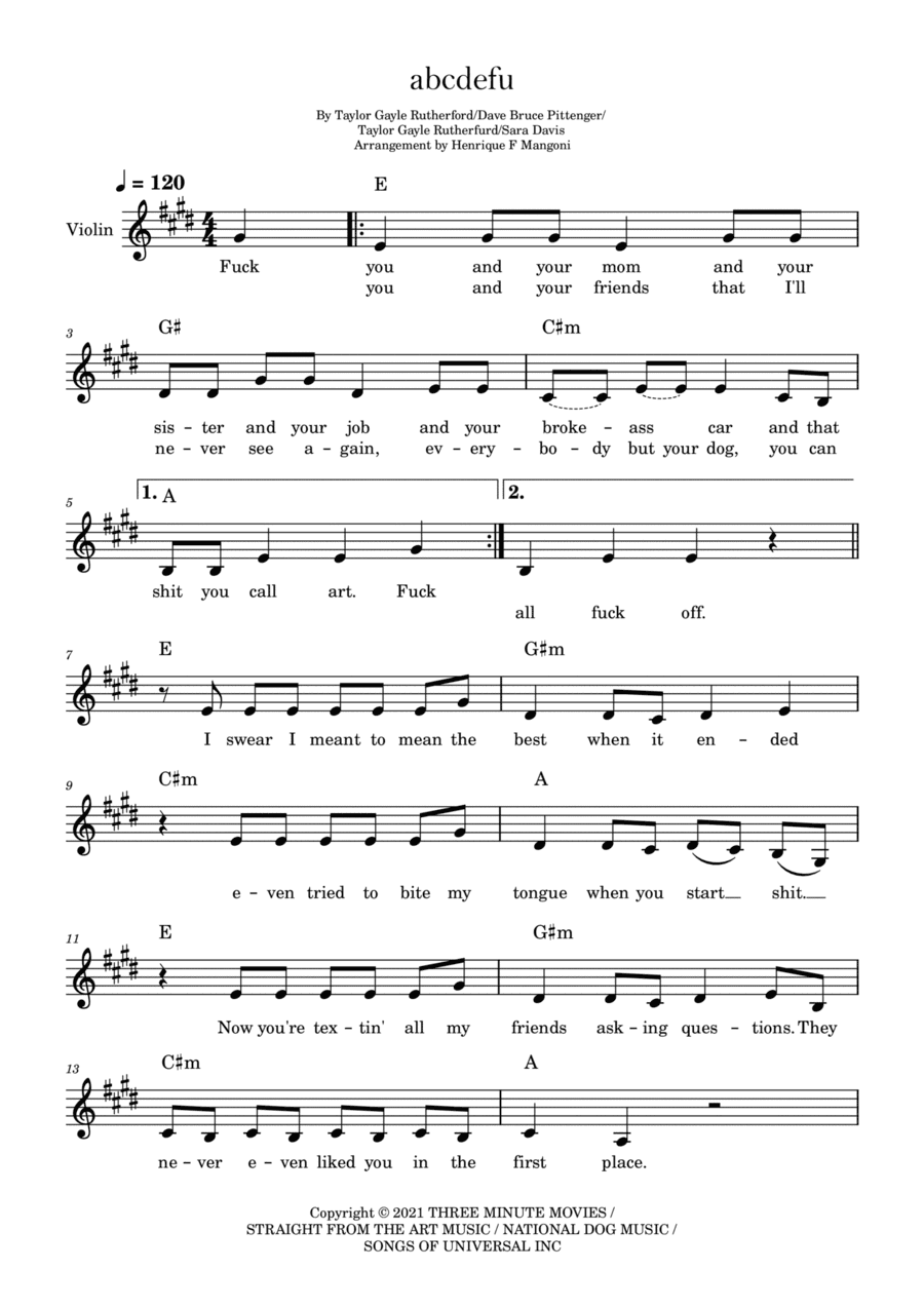 Abcdefu (arr. Henrique F Mangoni)