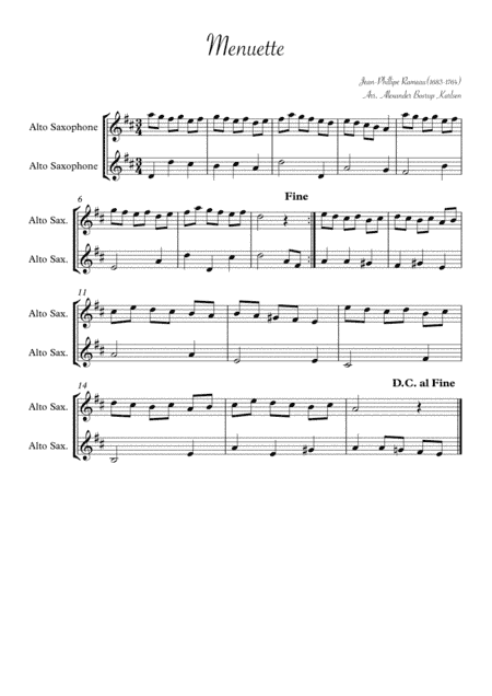 Menuette (arr. Alexander Bosrup Karlsen)
