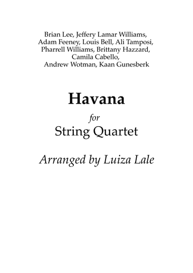 Havana (arr. Luiza Lale)