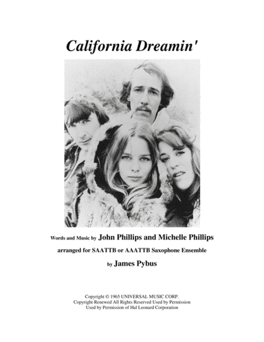California Dreamin' (arr. James Pybus)