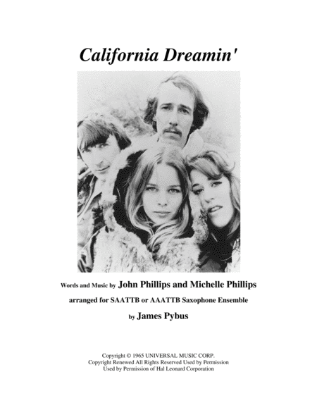 California Dreamin' (arr. James Pybus)