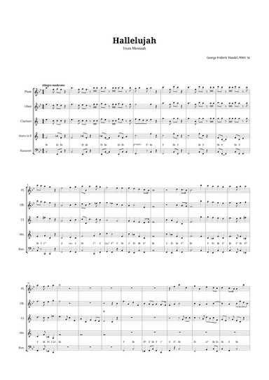 Hallelujah by Handel for Woodwind Quintet (arr. Langanho)