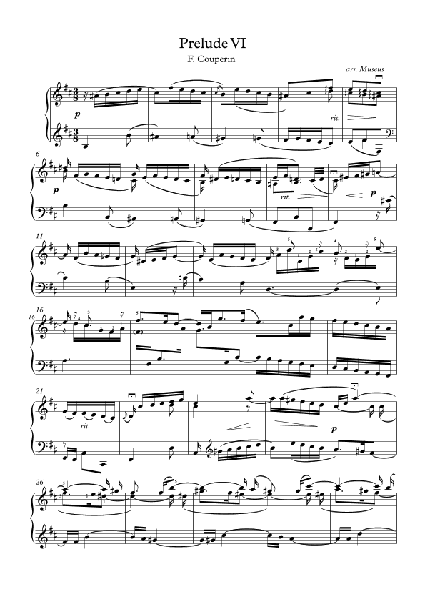 Prelude VI by F. Couperin (arr. Museos)