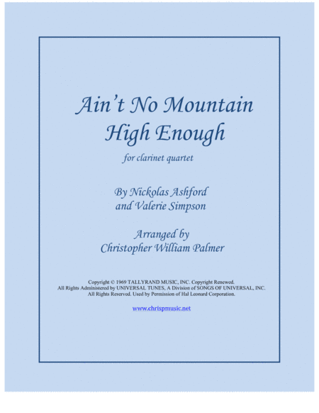 Ain't No Mountain High Enough (arr. Christopher William Palmer)