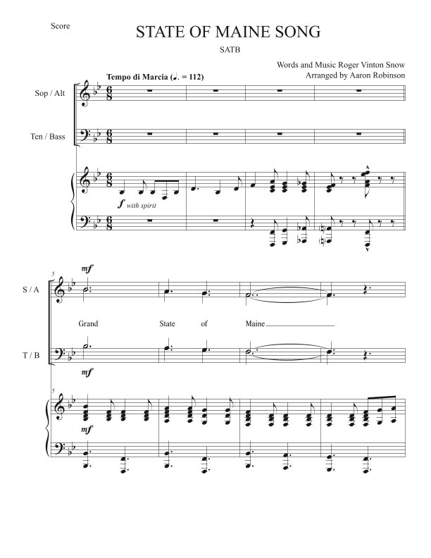 State of Maine Song (arr. Aaron Robinson)