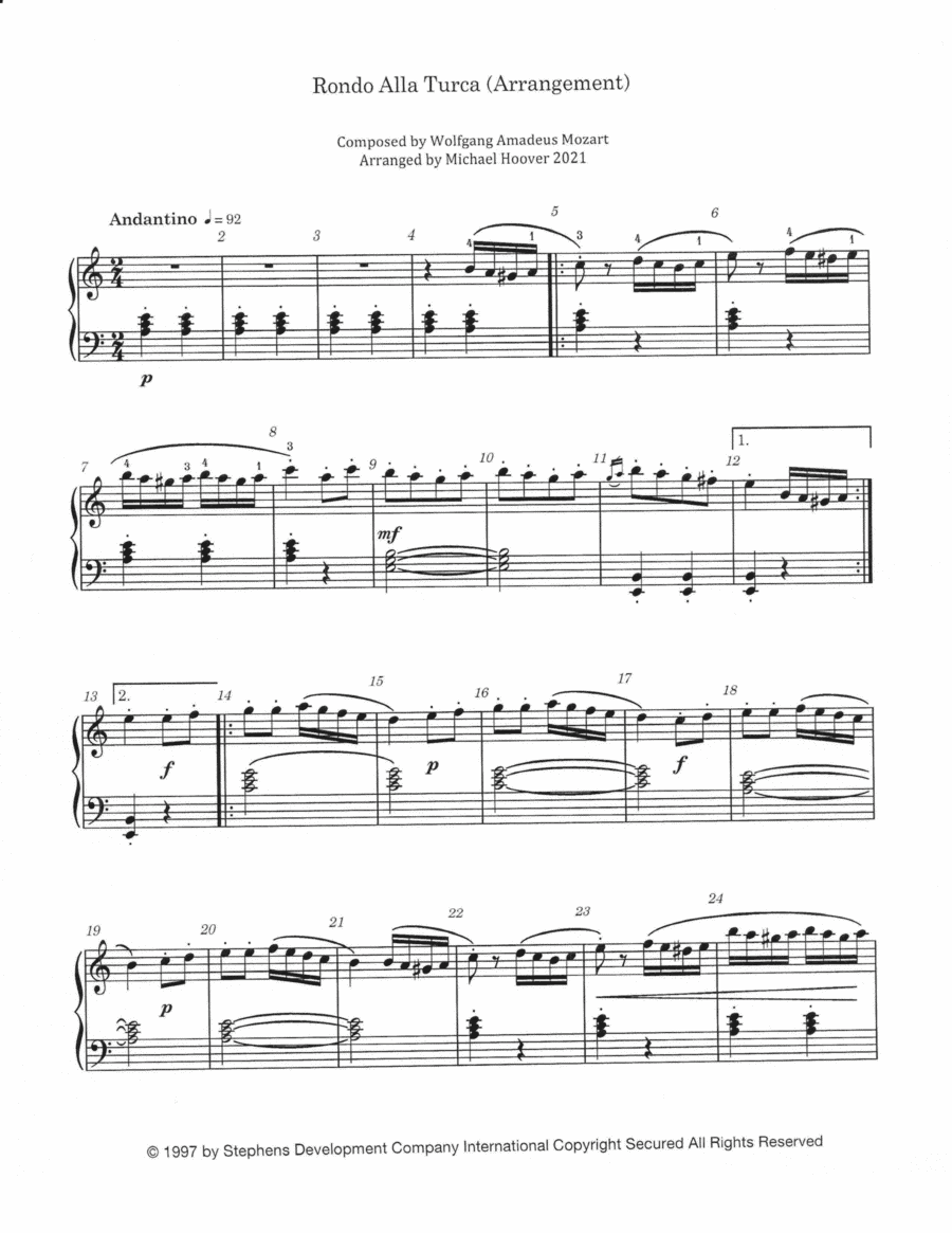 Rondo Alla Turca (finale) (arr. Michael Hoover)