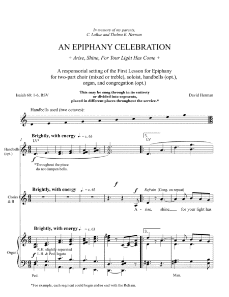 Arise, Shine, For Your Light Has Come