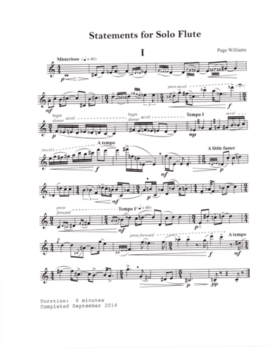 Statements for Solo Flute