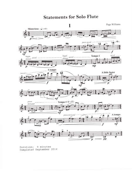 Statements for Solo Flute