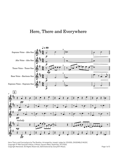 Here, There And Everywhere (arr. Joseph Judge)