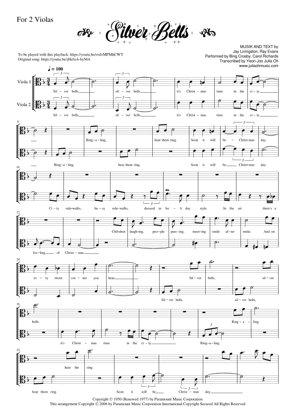 Silver Bells (arr. JULIA OH MUSIC | Julia Yeon-Joo Oh)