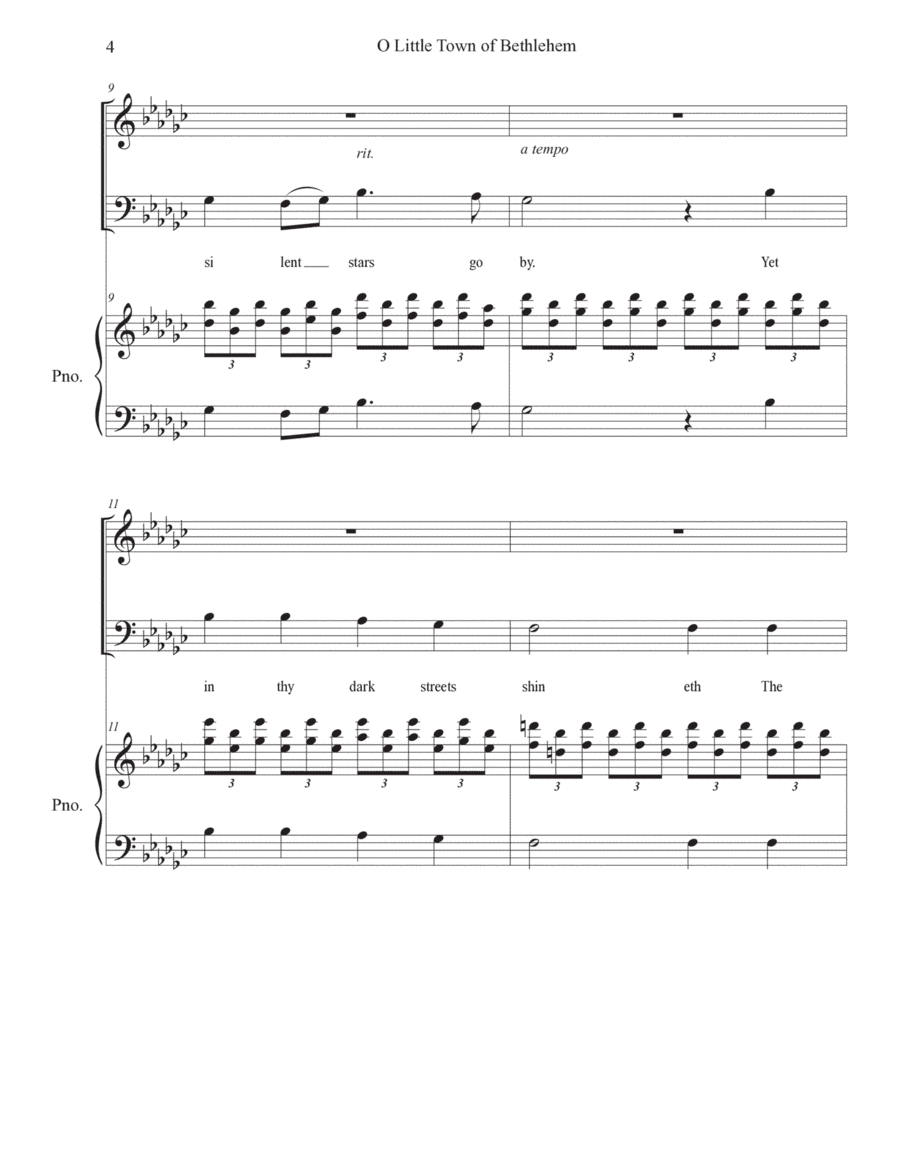 O Little TOWN of Bethlehem  Concert Choir and Piano Arrangement (arr. Gene Roberson)