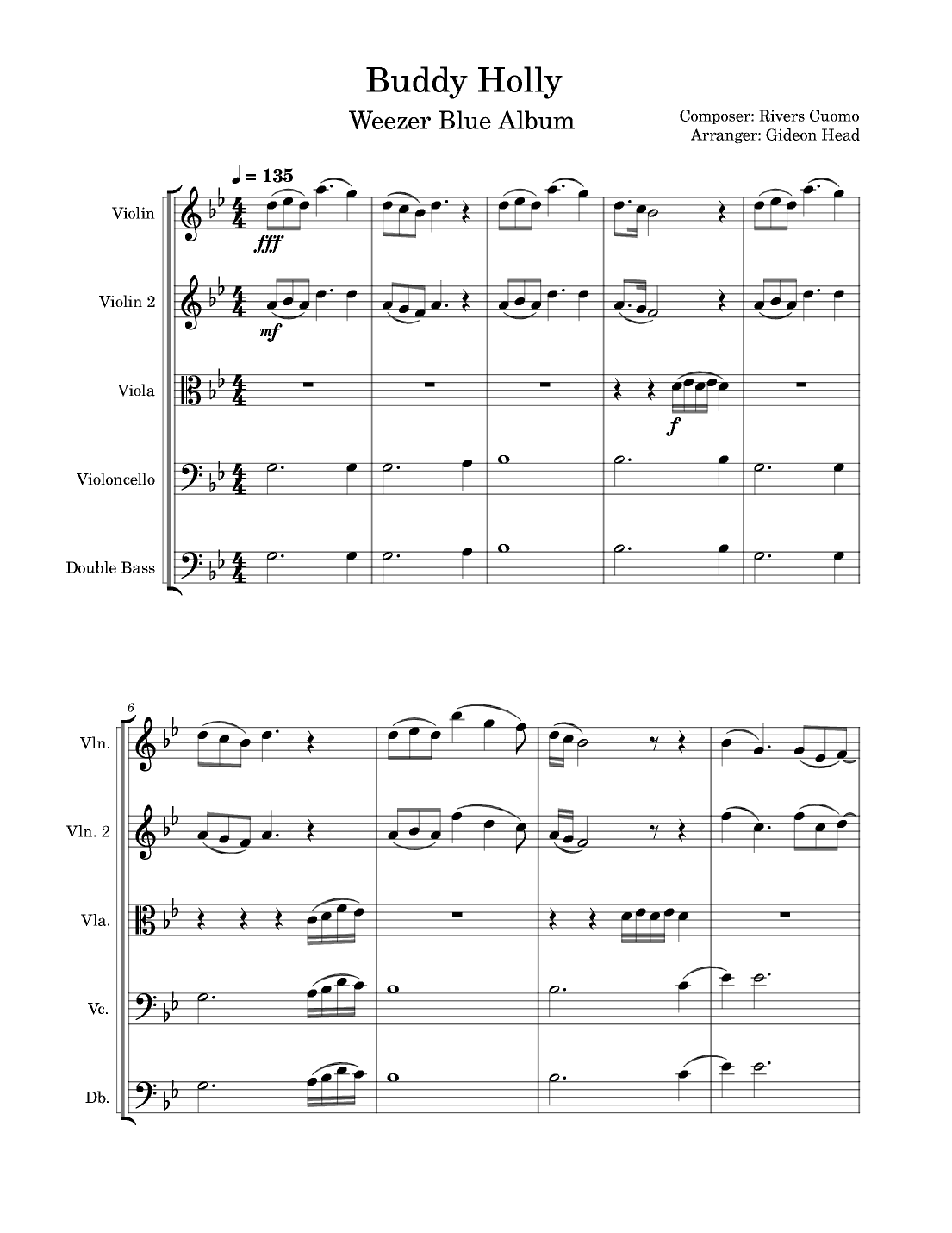 Buddy Holly (arr. Gideon Head)