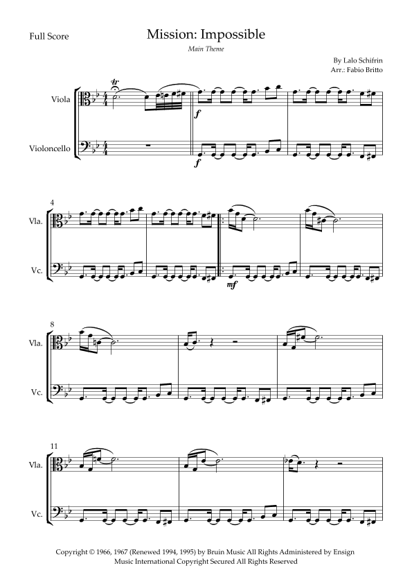 Mission: Impossible Theme (arr. Fabio Britto)