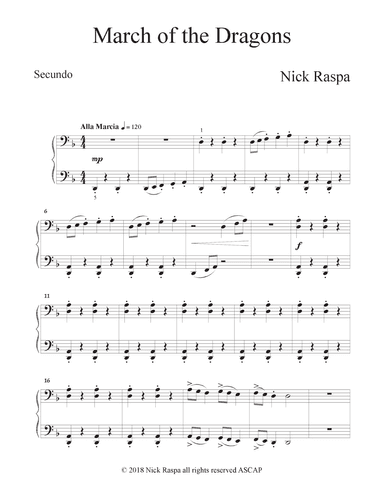 March of the Dragons (1 piano 4 hands) Secundo
