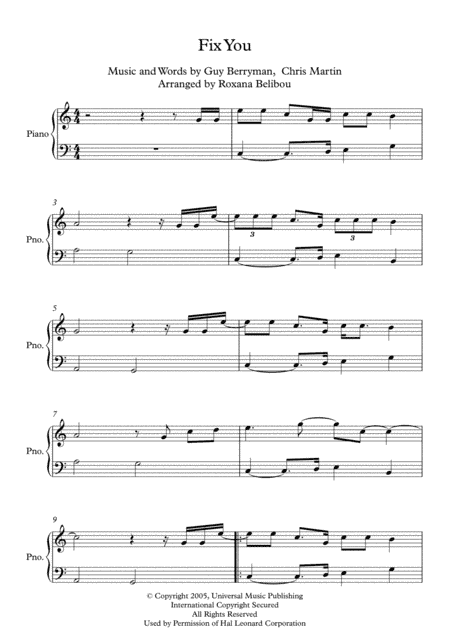 Fix You (arr. Roxana Belibou)