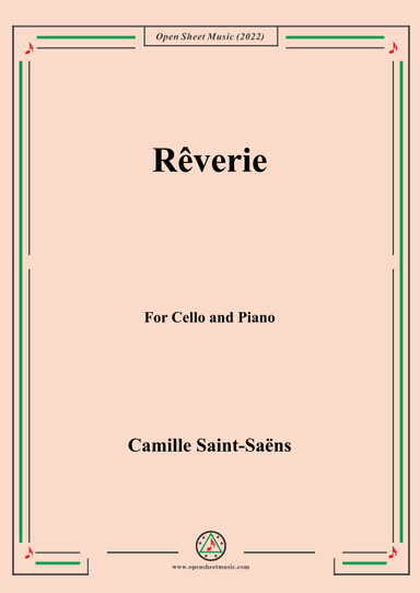 Saint-Saëns-Rêverie,for Cello and Piano (arr. MSM)