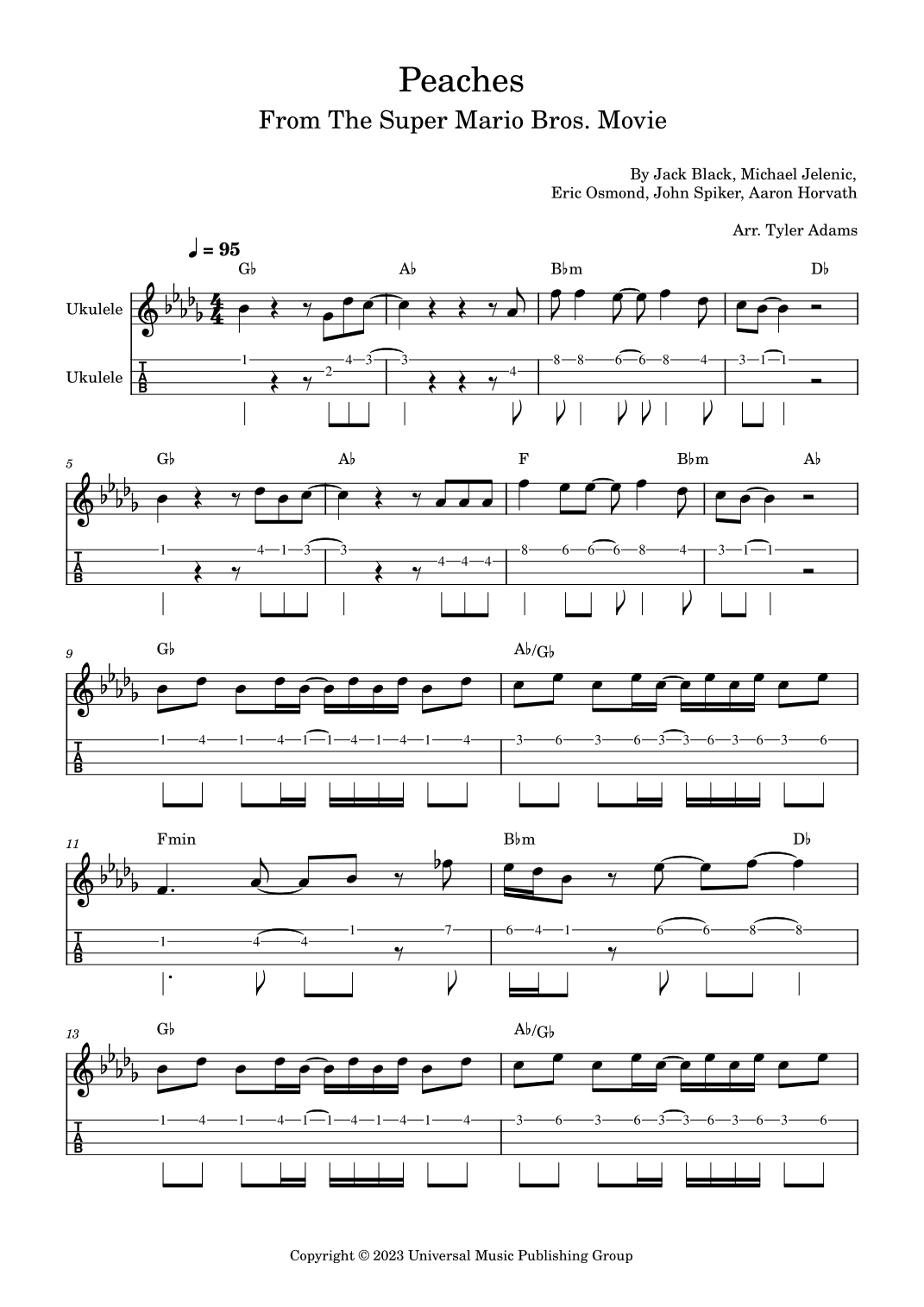 Peaches (arr. Tyler Adams)