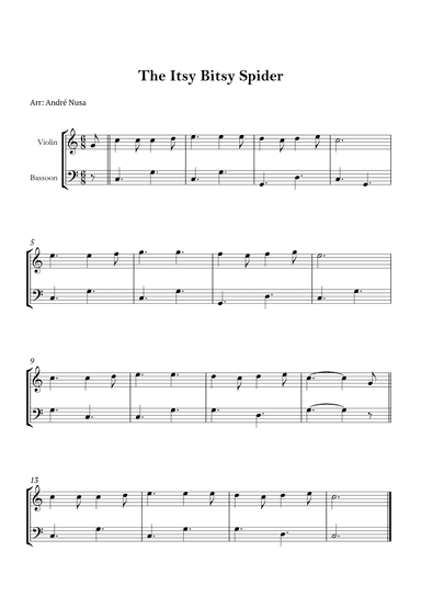 The Itsy Bitsy Spider (arr. André Nusa)