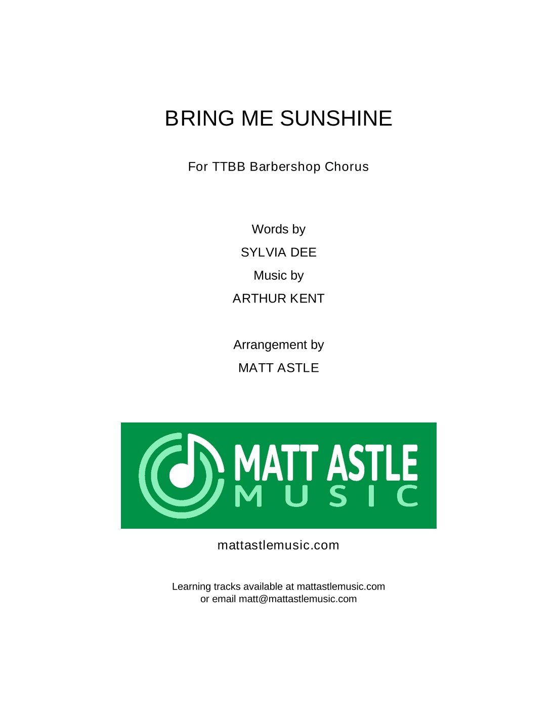 Bring Me Sunshine (arr. Matt Astle)