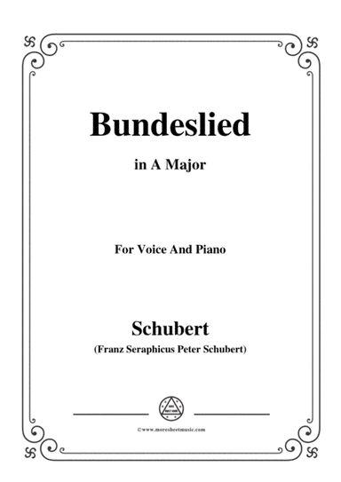 Schubert-Bundeslied,in A Major,for Voice&Piano (arr. MSM)