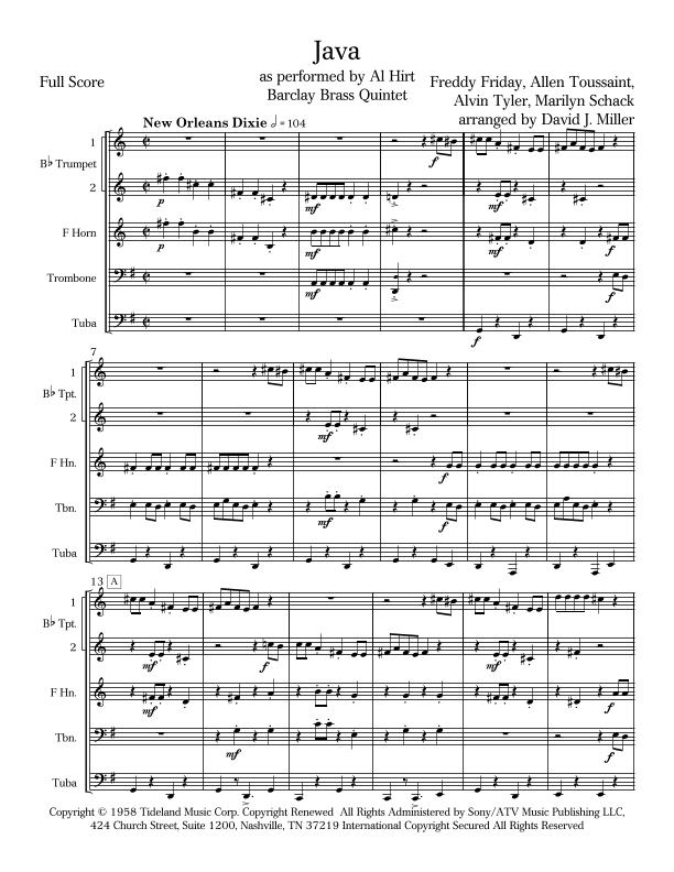 Java (arr. David J. Miller)