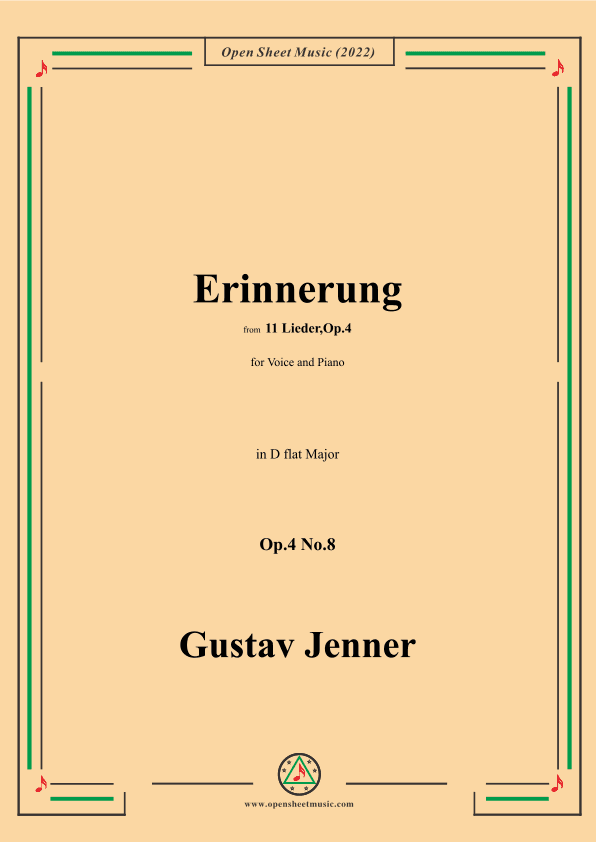 Jenner-Erinnerung,in D flat Major,Op.4 No.8 (arr. OSM Press)