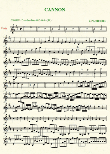 CANNON IN D - VIOLIN (arr. archecollamusic)