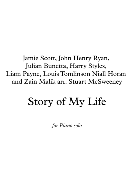 Story Of My Life (arr. Stuart McSweeney)