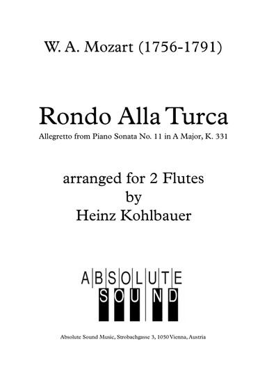 Rondo alla Turca for 2 Flutes (arr. Heinz Kohlbauer)