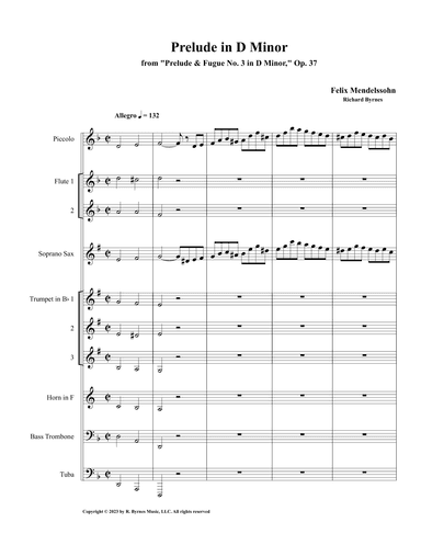Mendelssohn - Prelude in D Minor, Op. 37 (Metal Orchestra) (arr. Richard Byrnes)