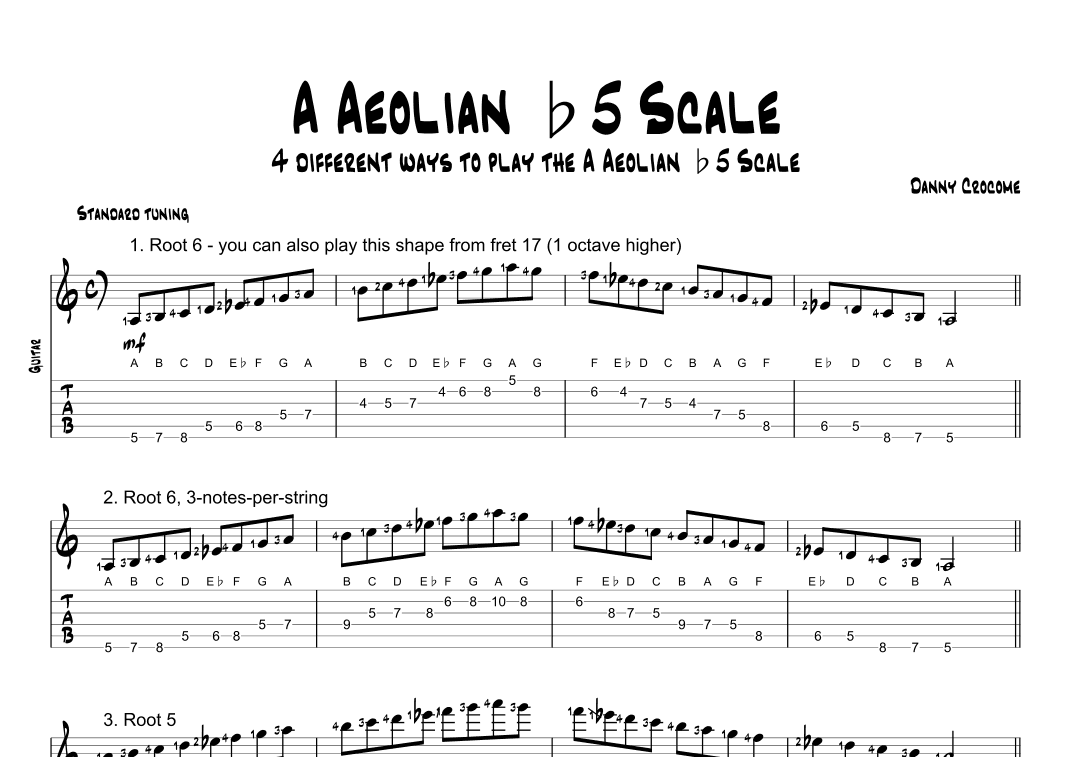 A Aeolian b5 Scale (4 Ways to Play)