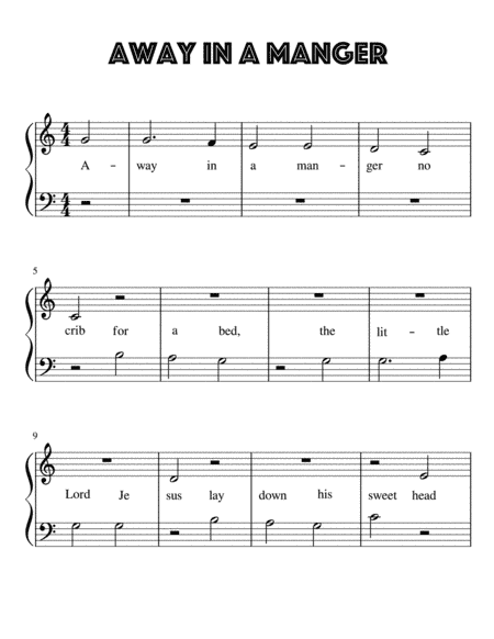 Away In A Manger for Very Easy Piano (arr. Kimberly Steele)