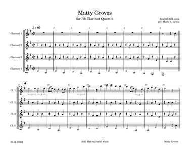 Matty Groves - Bb Clarinet Quartet (arr. Mark R Lewis)