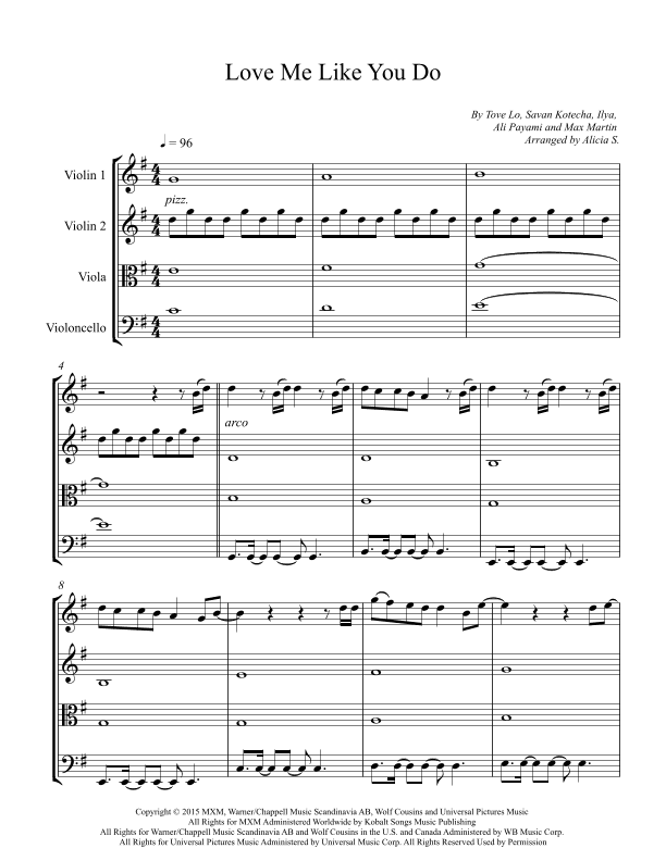 Love Me Like You Do (arr. Alicia S.)