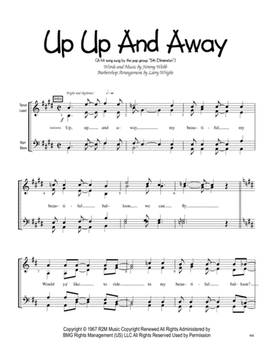 Up, Up And Away (arr. Larry Wright)