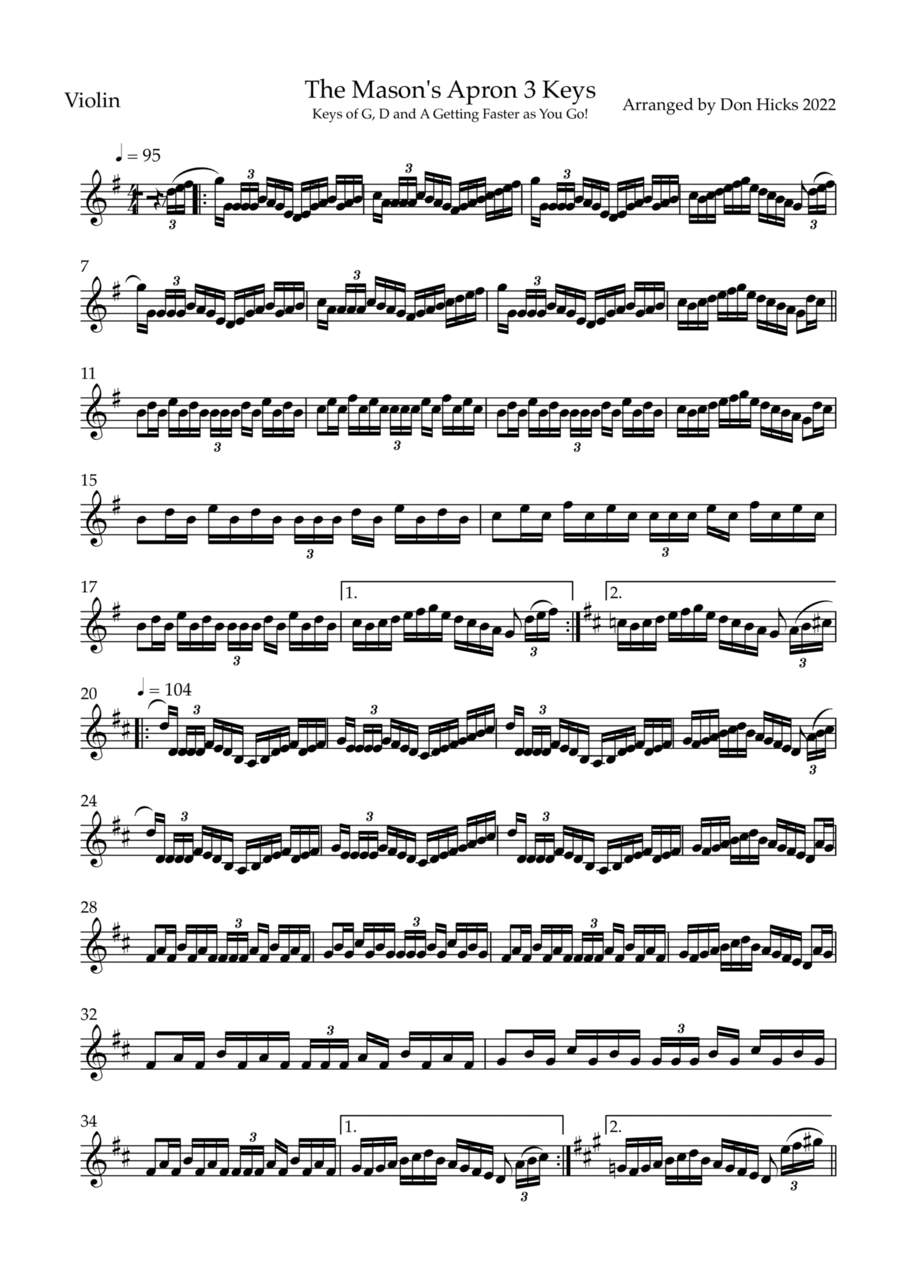 The Mason's Apron (in 3 Keys) (arr. Don Hicks)