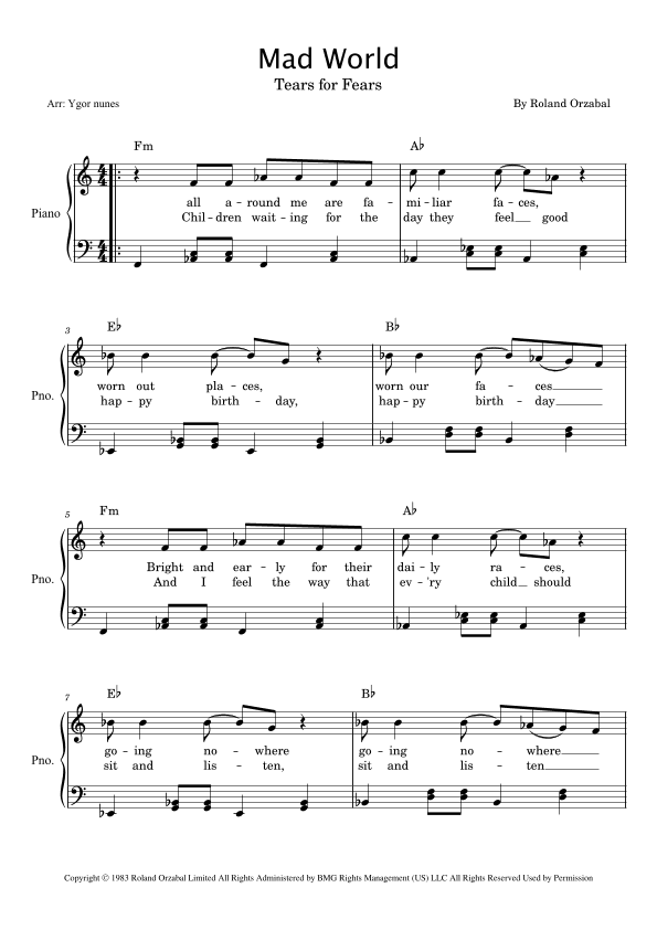 Mad World (arr. Ygor Nunes)