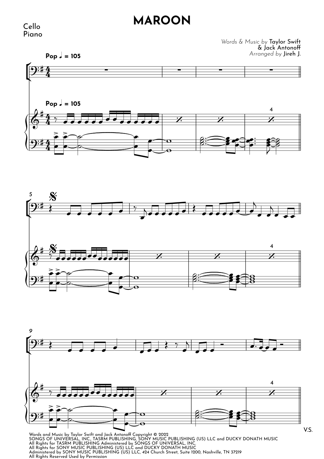 Maroon (arr. Jireh J.)