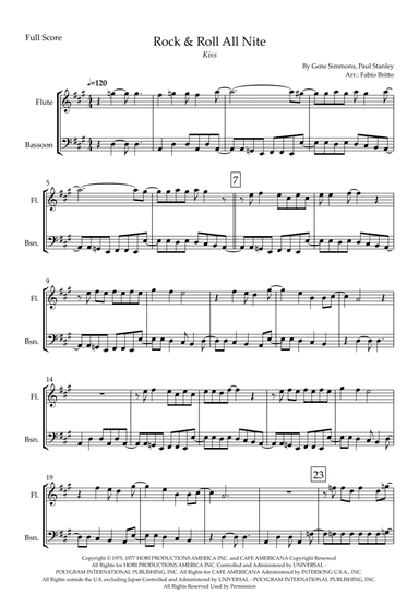 Rock And Roll All Nite (arr. Fabio Britto)