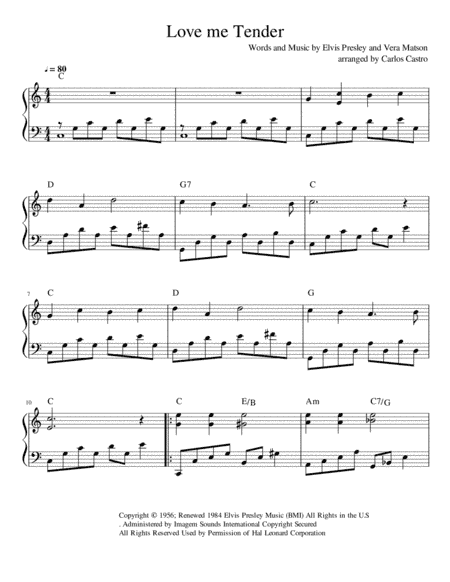 Love Me Tender (arr. Carlos Castro)