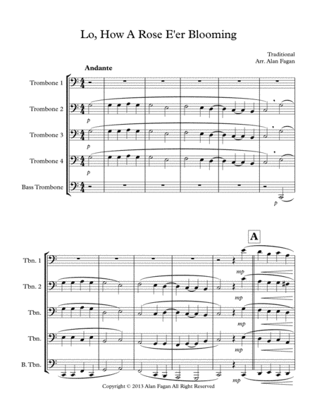 Lo, How A Rose E'er Blooming (arr. Alan Fagan)