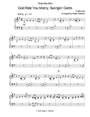 God Rest You Merry, Gentlemen (Marimba Solo) (arr. Roger Wallace)