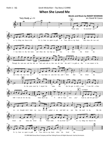 When She Loved Me (arr. David W. Cason)