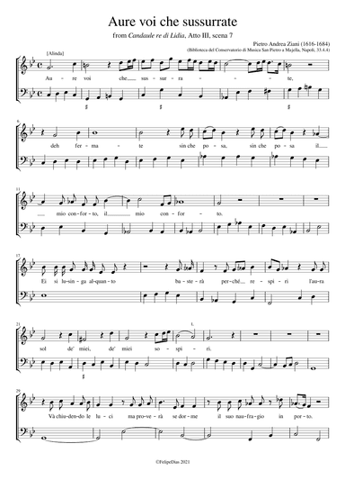 Aure voi che sussurate (arr. Early Music Scores)