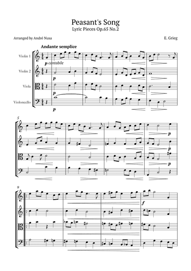 Lyric Pieces Op.65 No.2 (arr. André Nusa)