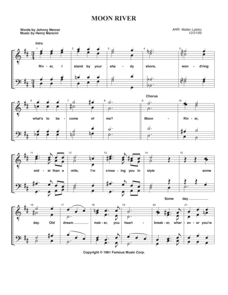 Moon River (arr. Walter Latzko)